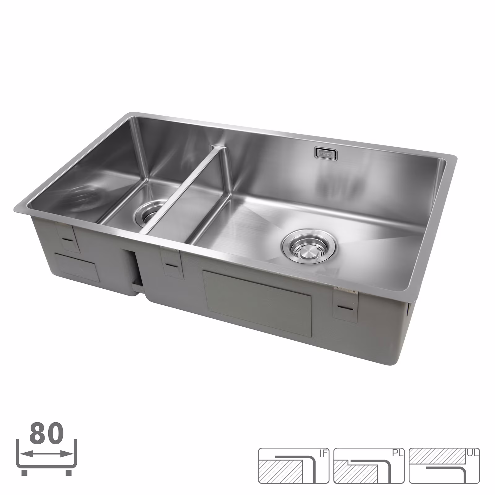Disklådor – Disklåda Strand ST74-DHC. 74 cm. Dubbel 1½. Höger. Clips. från Strand Stainless, produktbild 1 av 2